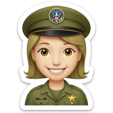 neutral emoji wearing the U.S. army AGSU sticker