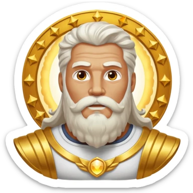 zeus and his glory behind him sticker