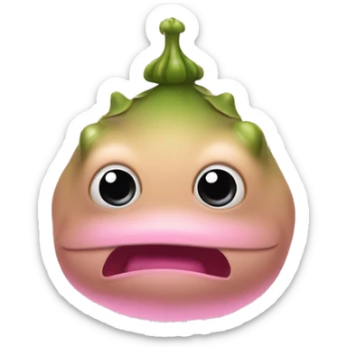 Sapo fofo com olhos grandes e um lacinho rosa na cabeça  sticker