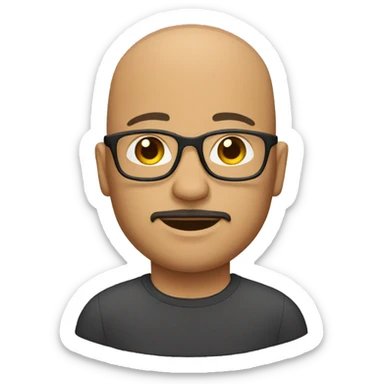 bald man with a goatee and glasses sticker