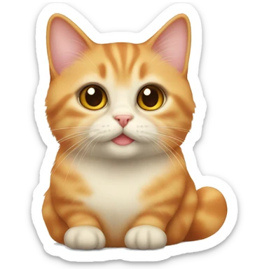 Orange munchkin cat sitting  sticker