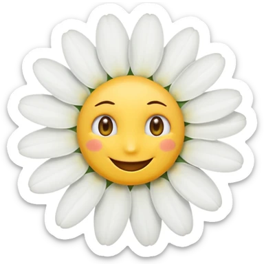daisy with eyes and smile no face sticker