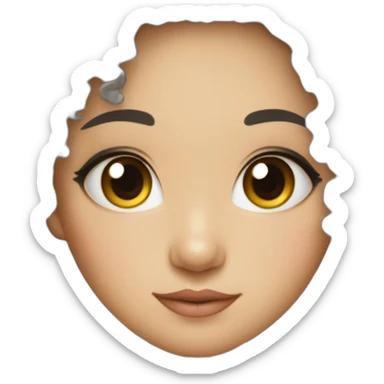 PrettyAsian girl eye lashes and curly hair sticker