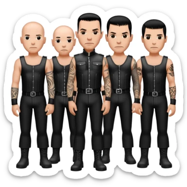 Whole rammstein band standing as a group sticker