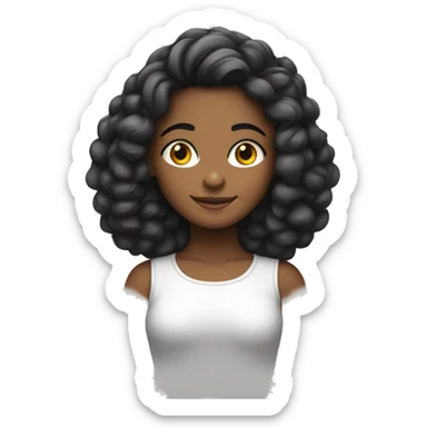 uma menina de corpo inteiro preta cabelo liso  sticker