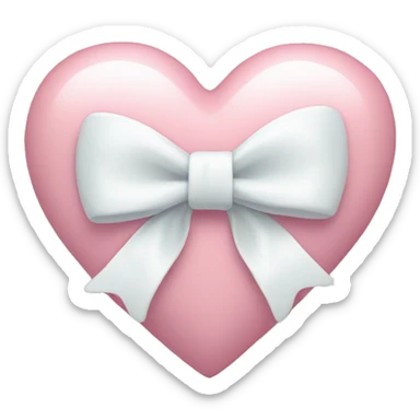 Pastel pink heart with white bow sticker