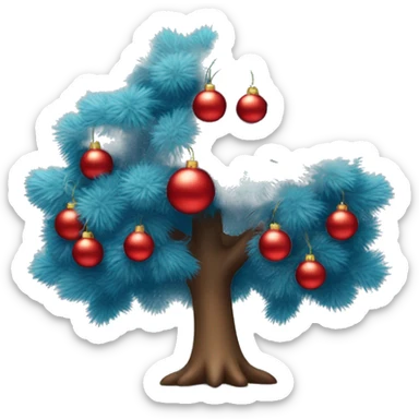 Árbol de navidad con esferas azules  sticker