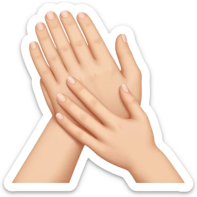 A hand holding other hand's wrist  sticker