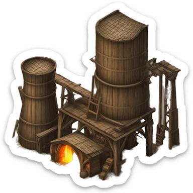 medieval wooden refinery sticker