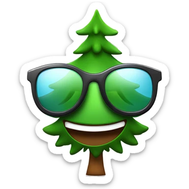 Kerstboom met een zonnebril aan het dansen sticker
