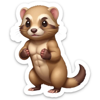 Ferret with a gym body sticker