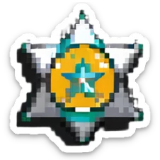 Sheriff-style star badge with MODERATOR text sticker