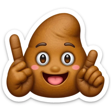 poop emoji with middle fingers sticker