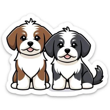 Matching Black and White Havanese  sticker