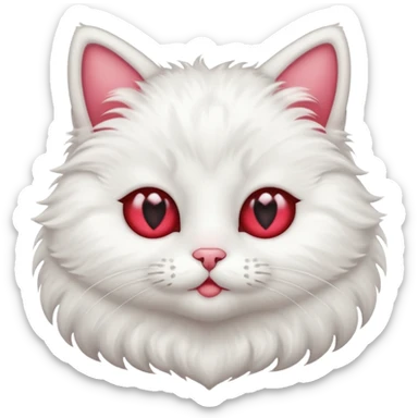 cat with heart-shaped eyes, cute and expressive sticker