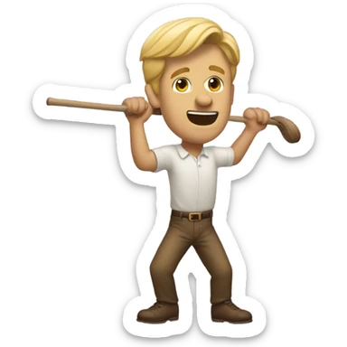 Man looking like he’s about to swing sticker