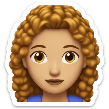 Mujer ojos azules pelo marron sticker