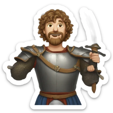 medieval sword-swallower sticker