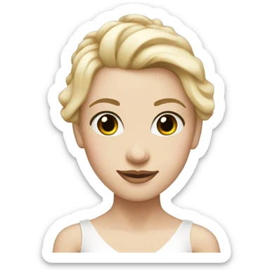 ballerina with white dress blonde hair bright skin sticker