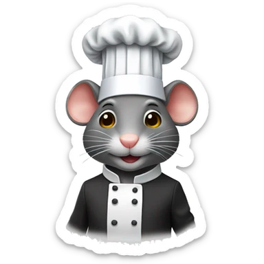 A rat in a chef’s coat and hat sticker