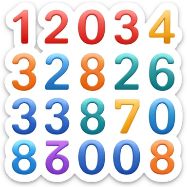 All numbers sticker