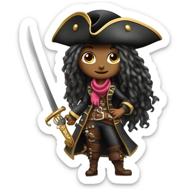 female pirate gorgeous sticker