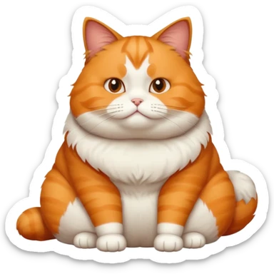 A fat cat sitting down ( laying as if they are slowly falling on the floor from the wall ) and looking like they don’t care about it sticker