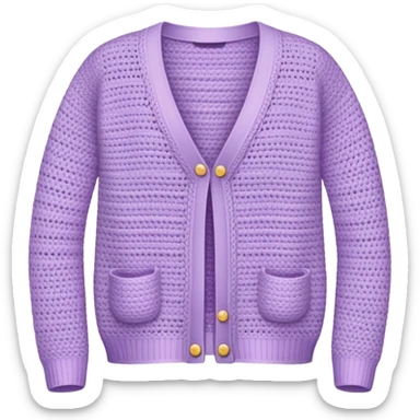 pastel purple crocheted cardigan sticker