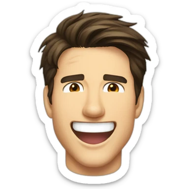 Tom Cruise laughing anime style sticker