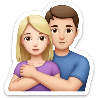 Garçon bras autour d’une fille sticker