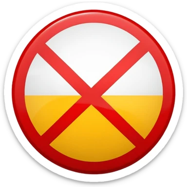 um circulo vermelho com uma barra transversal, semelhando a um simbolo de proibido, semelhante as placas de transito sticker