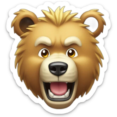 A bear in super sayan sticker