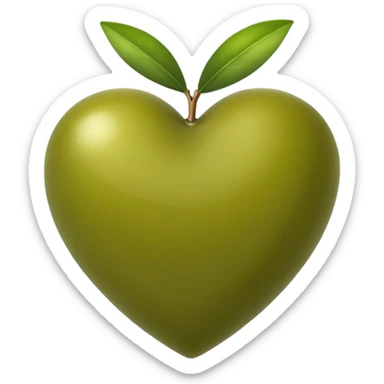 green olive heart sticker