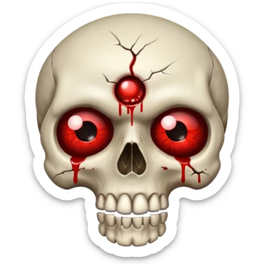 Skull with blood in eyes sticker