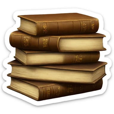 Stack of antique books  sticker