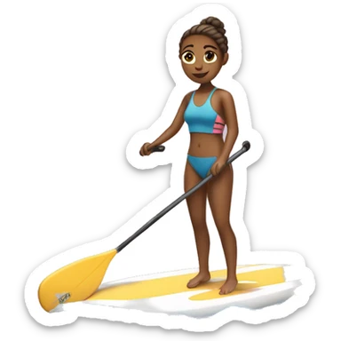 paddle boarding girl  sticker