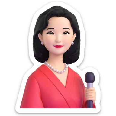 Teresa Teng iconic Asian singer with elegant look, upper body sticker