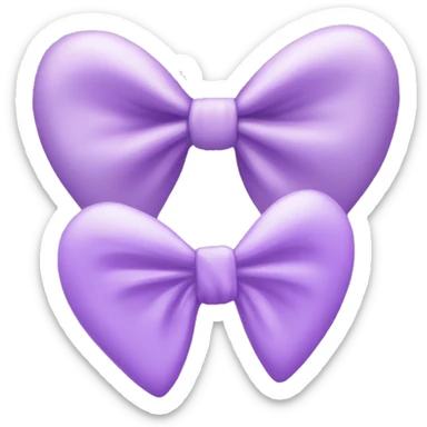 Light purple bow and a light Purple Heart emoji duo combo sticker