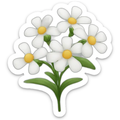 White flowers sticker