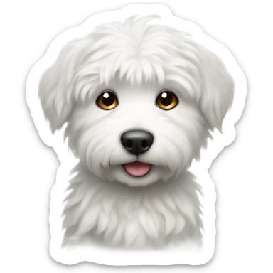 Cute white scruffy puppy sticker