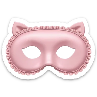 Powder pink sleep mask, satin, frilly, no eyes sticker