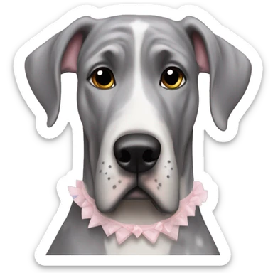Merle grey Great Dane wearing a ballerina costume  sticker