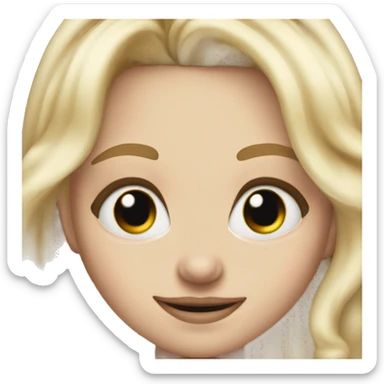 blonde white girl with a nose piercing hoop winking sticker