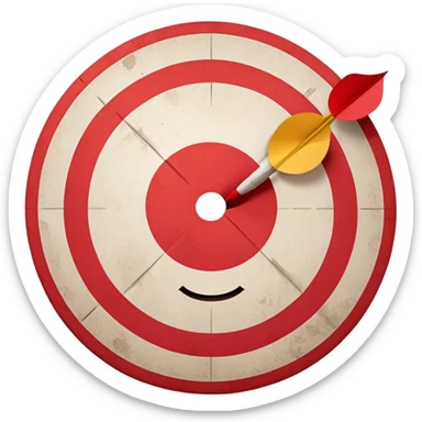 A target or bullseye with a painful face, representing a business pain point sticker