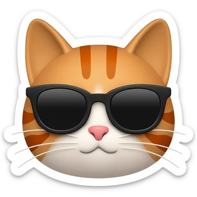 Cat wearing sunglasses sticker
