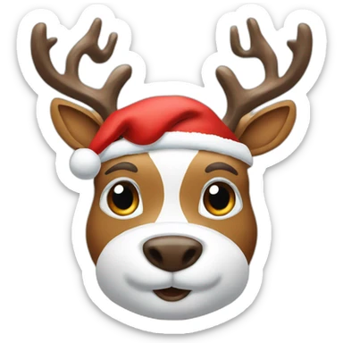 santa claus reindeer sticker