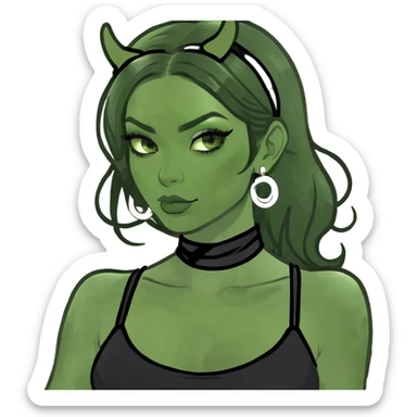 Tan Girl with black hair and sexy outfit  sticker