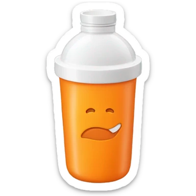 Orange protein shaker cup  sticker