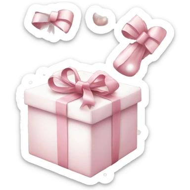 Light pink Christmas gifts under a white Christmas tree  sticker
