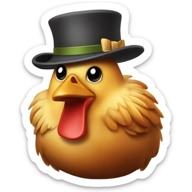 roasted chicken with hat resting on top sticker
